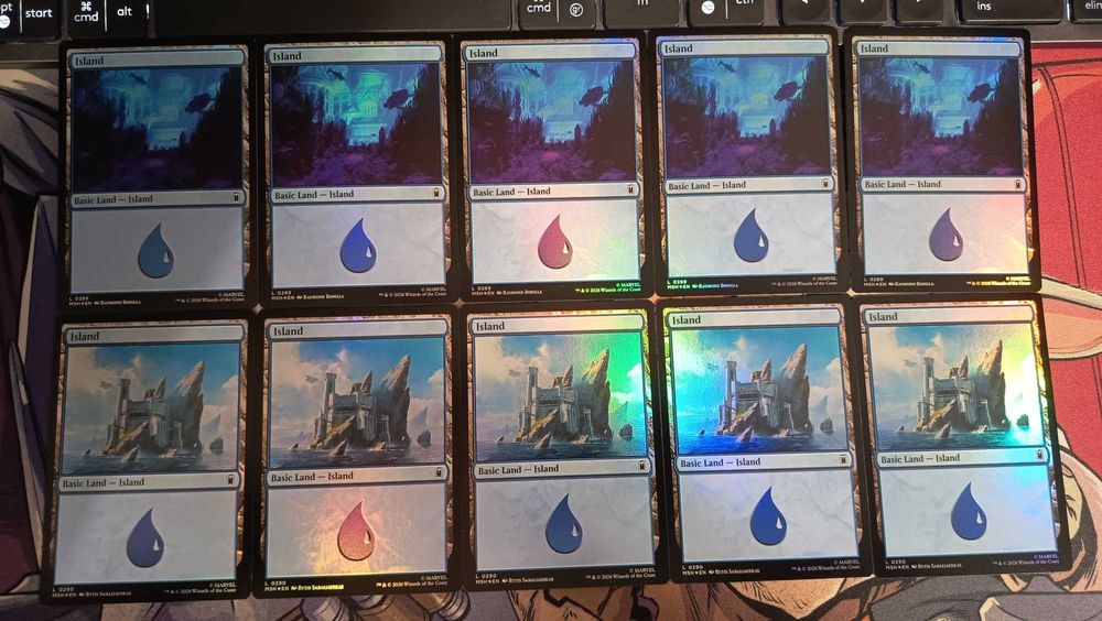 Magic MTG Marvel Super Heroes 100 Basic Lands Full Set