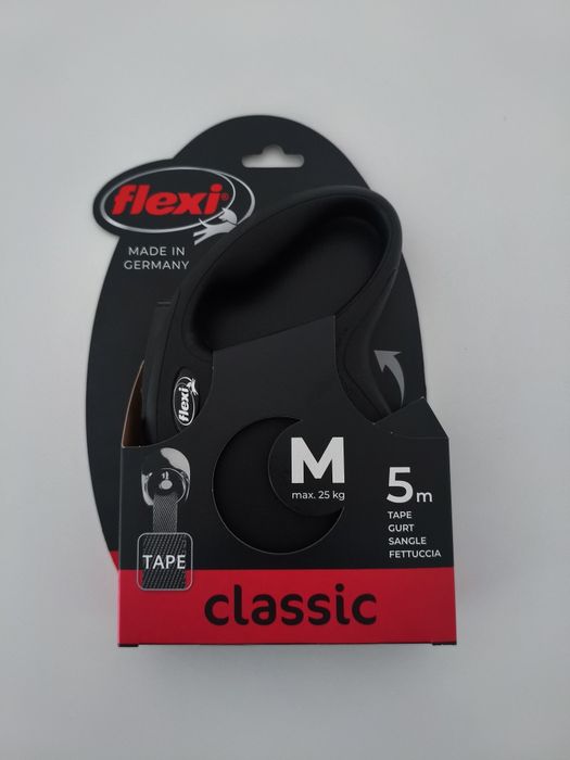 Trela Nova para Cão Extensível 5mt Flexi Black Design