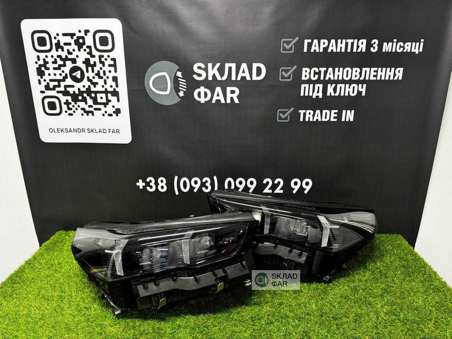 Передні фари оригінал BMW 5 G60 2024+ Adaptive Led Shadow EU комплект Оптика БМВ 5 Г60 адаптив лед чорні - Гарантія 3 місяці, trade in, встановлення