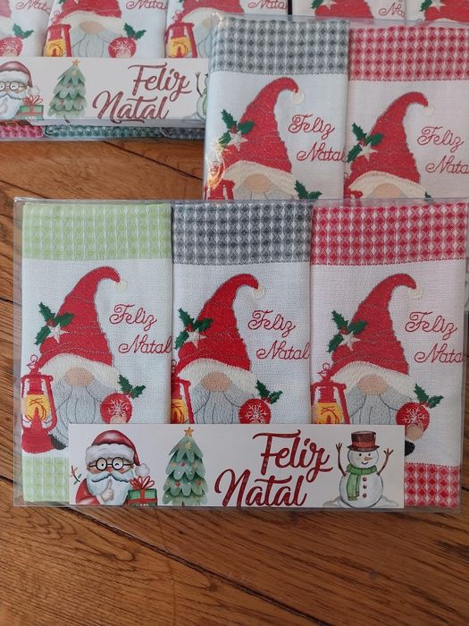 Panos de natal caixa 3 panos