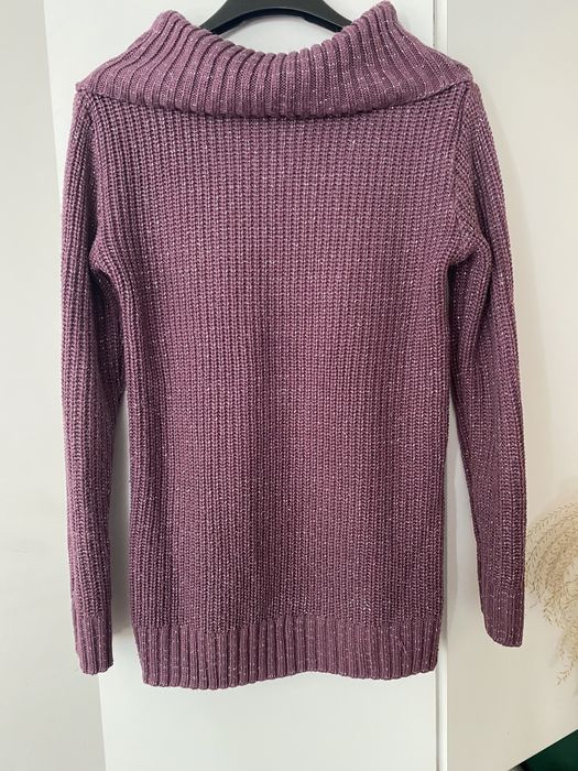 Sweter z golfem fioletowy r. 36/S
