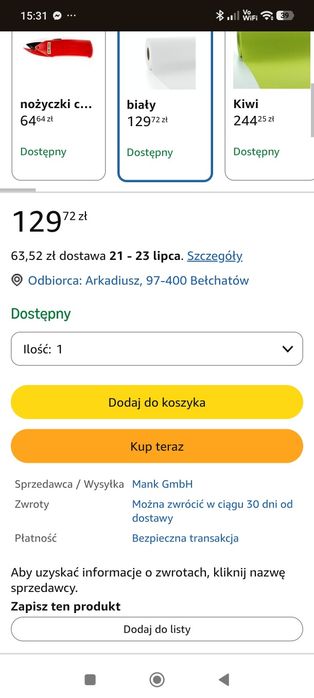 Rolka  obrusu białego