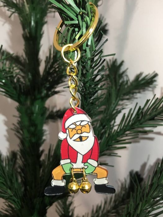 Brelok z dzwonkami świąteczny santa nowy rok Boże narodzenie