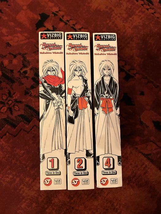 Rurouni Kenshin Vizbig mangas 1, 2 e 4
