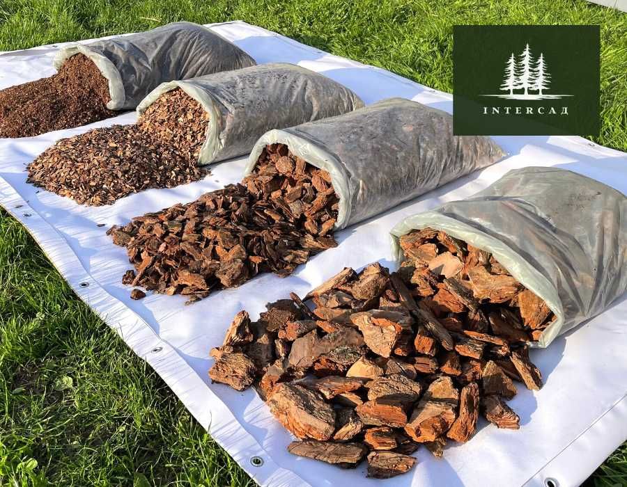 Кора сосновая ВСЕ фракции, Щепа декоративная, Мульча,
