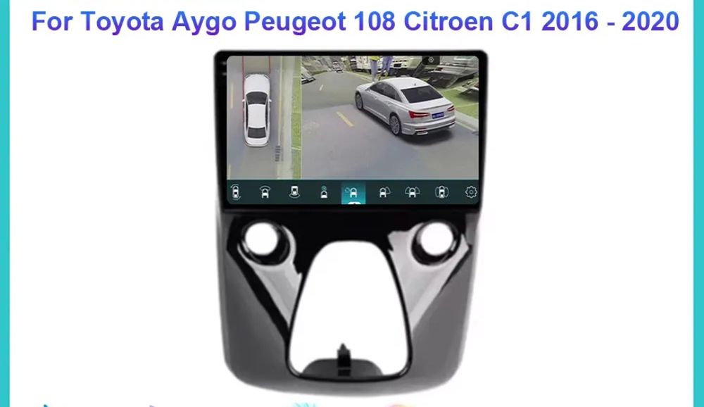 Rádio 10" android Toyota Aygo Peugeot 108 Citroen C1 WIFI GPS BT Novo