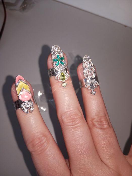 Anéis de arte para unhas glamorosas, pack 12