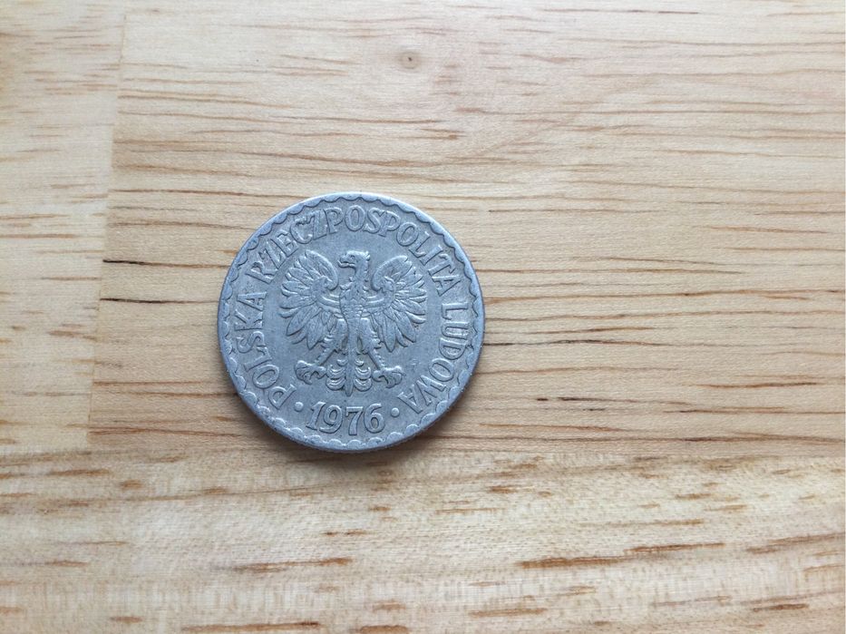 Moneta 1 zł bez znaku mennicy z 1976