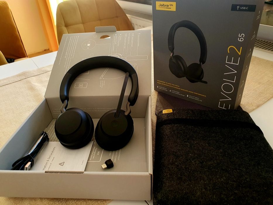 Słuchawki nauszne JABRA Evolve 2 65 czarne  - jak NOWE