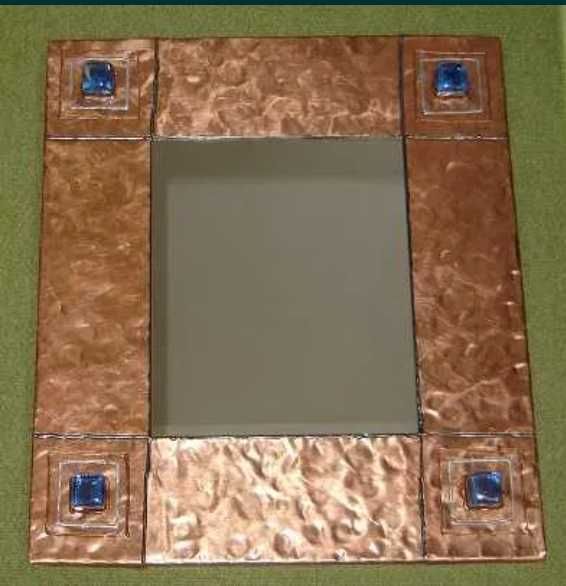 lustro w miedzianej ramie NOWE