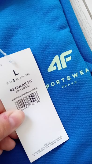 Nowa! Oryginalna 4F bluza z kapturem rozpinana L męska niebieska (166)