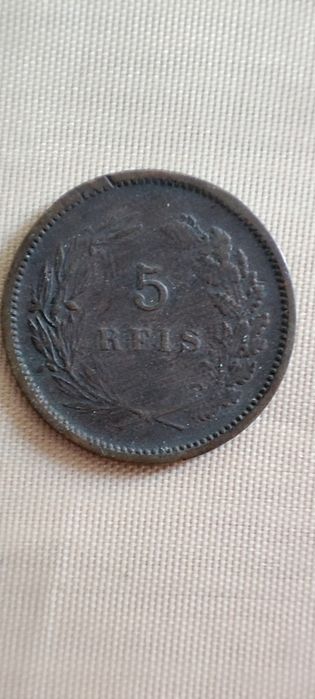 Lote 4 Moedas 5 Réis D. Carlos I Portugal (1892, 1893)