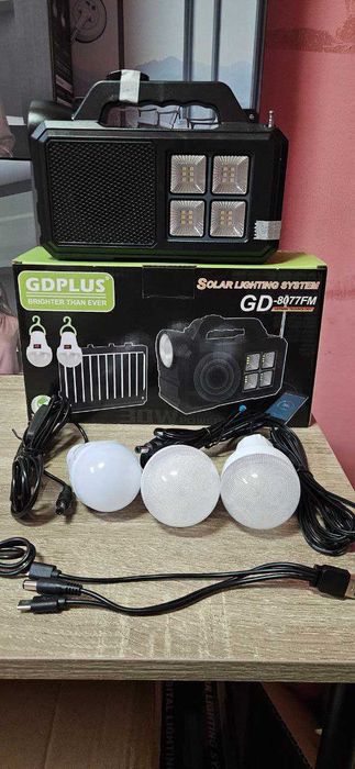 Зарядна станція GD8077 45000 мАч Power Bank ліхтар лампи радіо панель