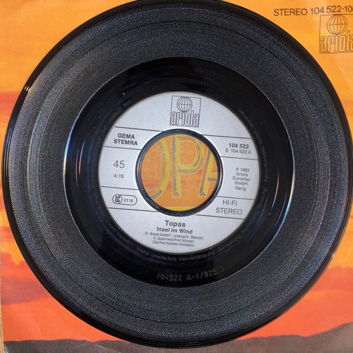 Topas - Insel Im Wind - Winyl SP 7" - 1982