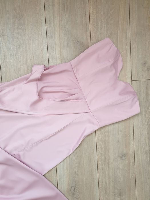 Missguided różowa długa sukienka, S, asymetryczna