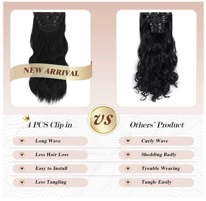 Włosy doczepiane FESHFEN 50cm kolor: 2# (ciemny brąz)