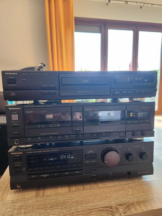 Wieża technics amplituner sa gx130, deck rs t230, cd sl pg 390