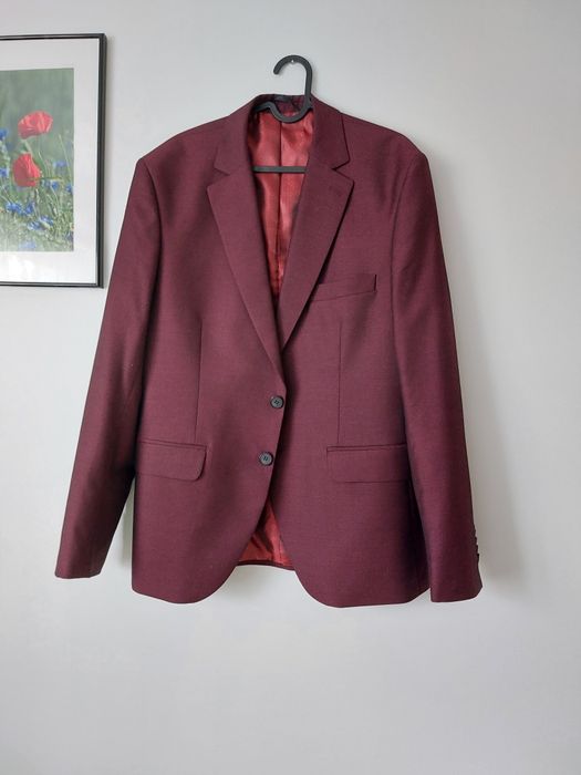 Garnitur męski bordowy