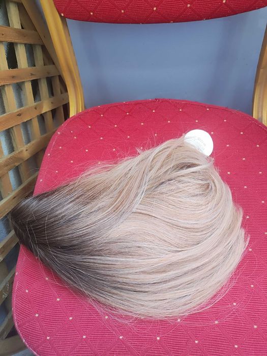 Peruka Ciemny blond pasemka 1 8 Damska dla Kobiet krótkie włosy