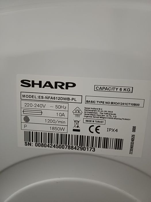 Pralka Sharp na gwarancji