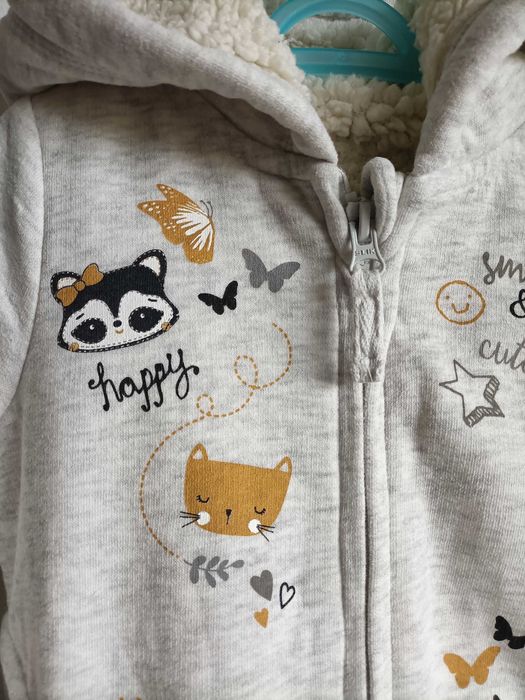 Sweterek ocieplany z kapturem Nutmeg 3-4lata 98-104cm dla dziewczynki