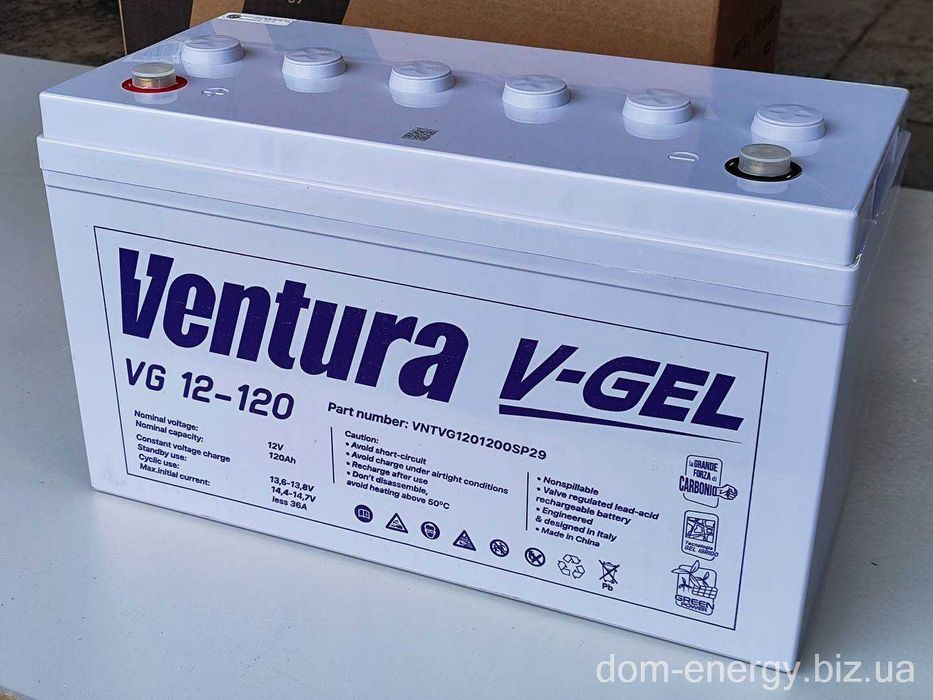 Аккумулятор Ventura VG 12-120 GEL гелевый 120Ah Акумулятор для ДБЖ ИБП