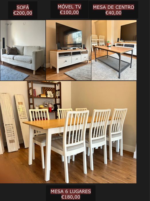 Mesa de jantar de 6 lugares