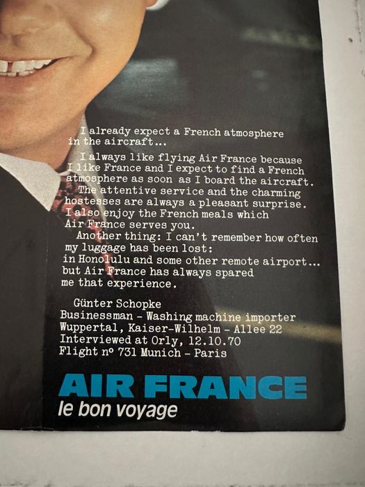 Anúncio Vintage Air France - 1970s