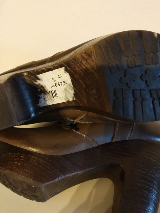 Botas em pele castanhas Gianna 36