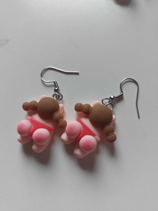 Kolczyki plażowiczka czerwone stringi