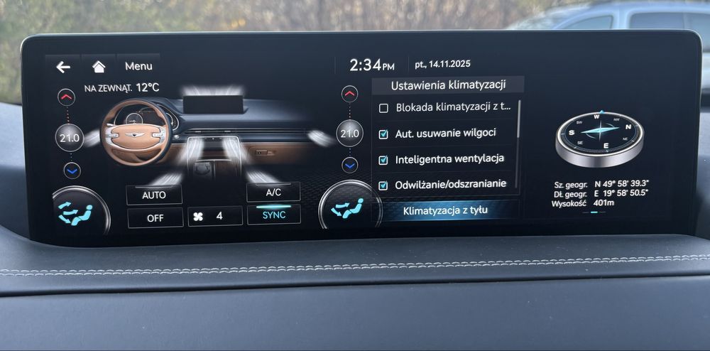 Lapa tyl hyundai genesis gv80  g80 gv70 polski mapy lampy kodowanie