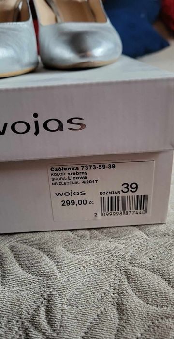 Czółenka srebrne Wojas