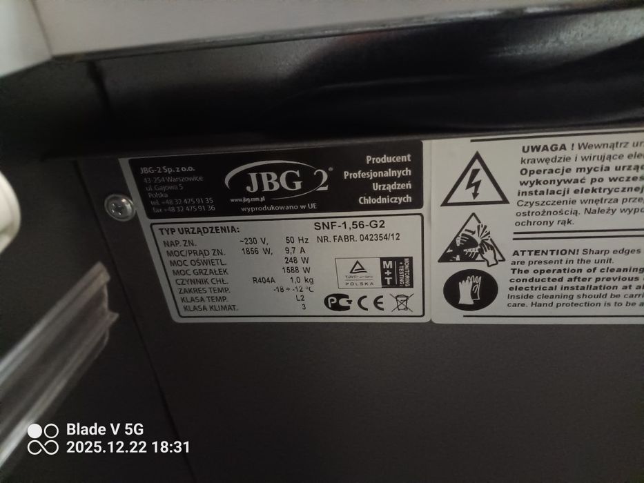 Szafa mroźnicza, chłodziarka, lodówka hurtownia