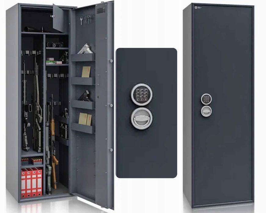 Szafa na broń S1 Siegen Max Kombi 591 Zamek EL łącznie 16szt + gratis