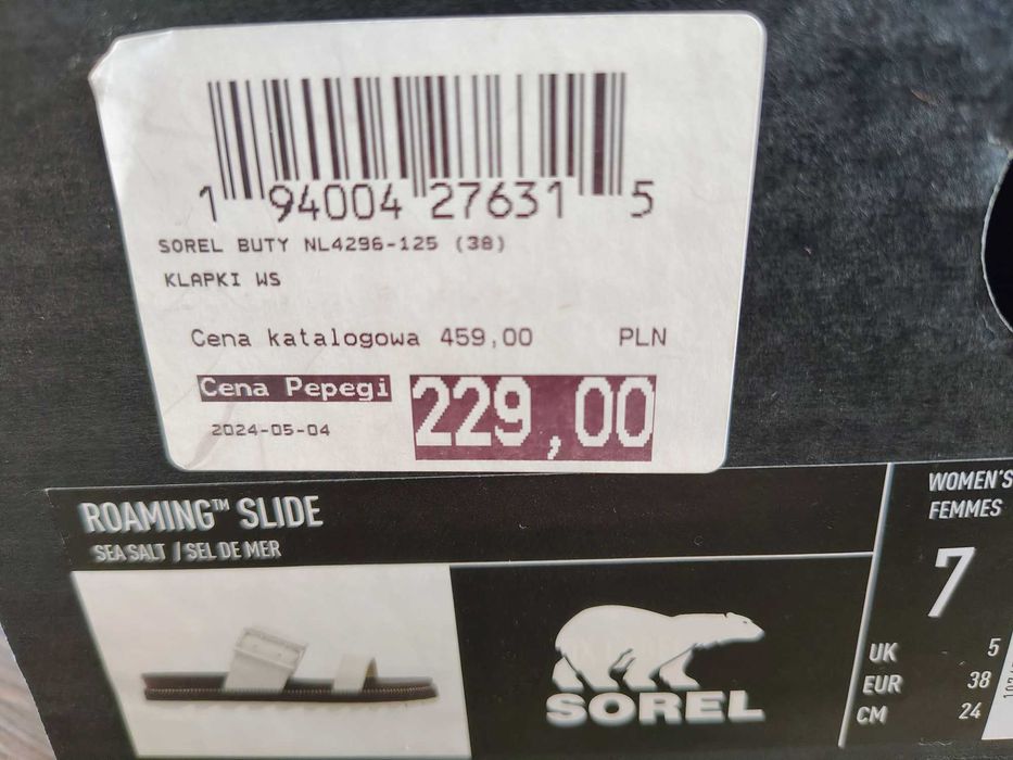 Klapki skórzane damskie Sorel