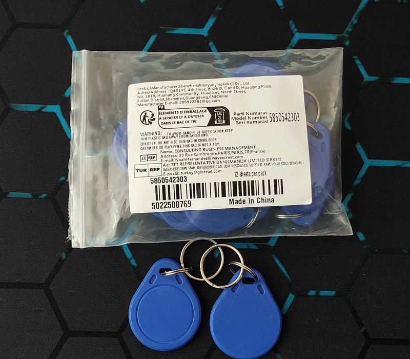 12 sztuk niebieski brelok tag NFC UID karta RFID 13,56 MHz