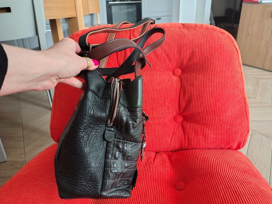 Torebka Anekke średnia zielono - brązowa