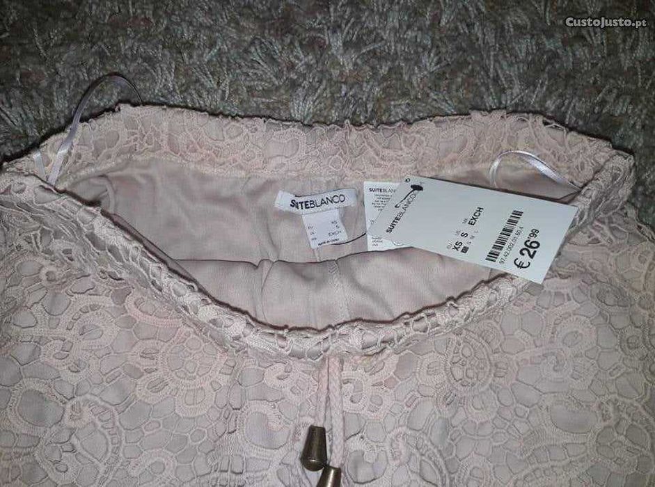 calções Blanco rendados rosa claro, novos com etiqueta