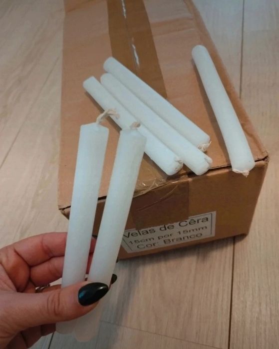 200 velas brancas, vela palito branca