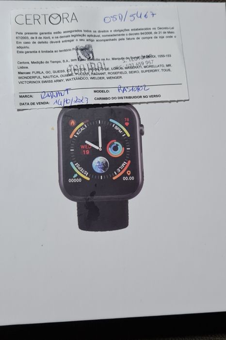Smart watch radiant novo na caixa com garantia