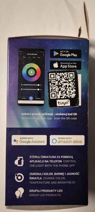 Lâmpada LED Smart WiFi E27 RGB+W (3000..6500k) 9W 806LM (nova)