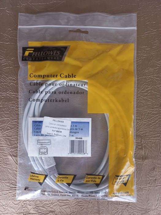 Cabo USB A-B 3 metros