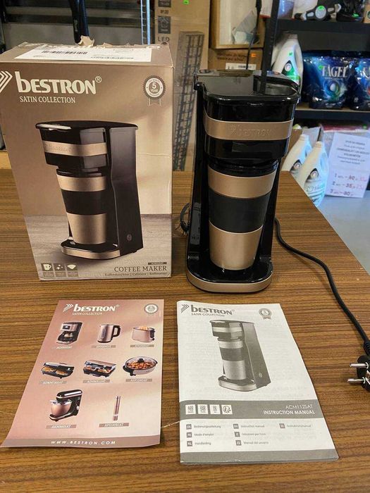 Bestron Ekspres do kawy z kubkiem izolacyjnym ACM112SAT czarny