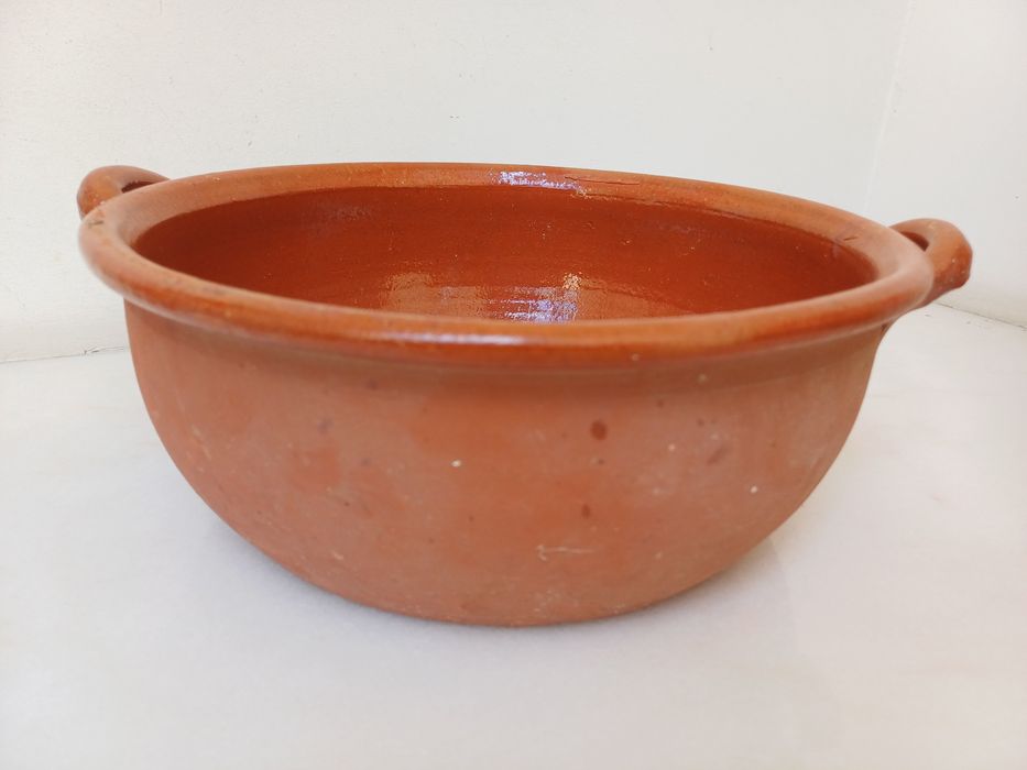 Tigela de barro grande alentejana e antiga com pegas