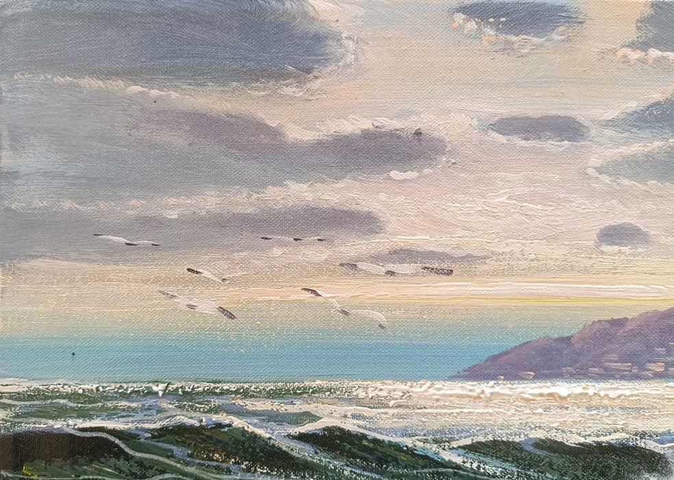 Pintura Original de Bruno Di Giulio - "Tempestade em Ischia" - Impecável !