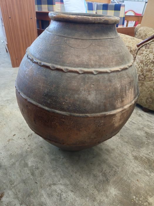 Pote Antigo em Barro / Cântaro Rústico Tradicional para Decoração