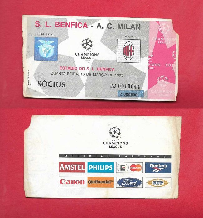 Bilhetes futebol BENFICA