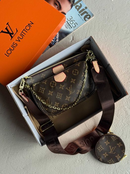 Женская сумка 3 в 1 Louis Vuitton Multi Pochette через плечо Луи Витон