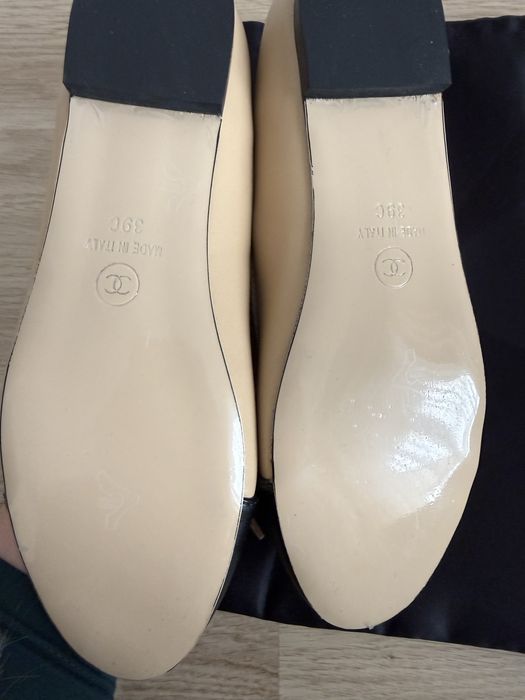 Beżowe baleriny chanel