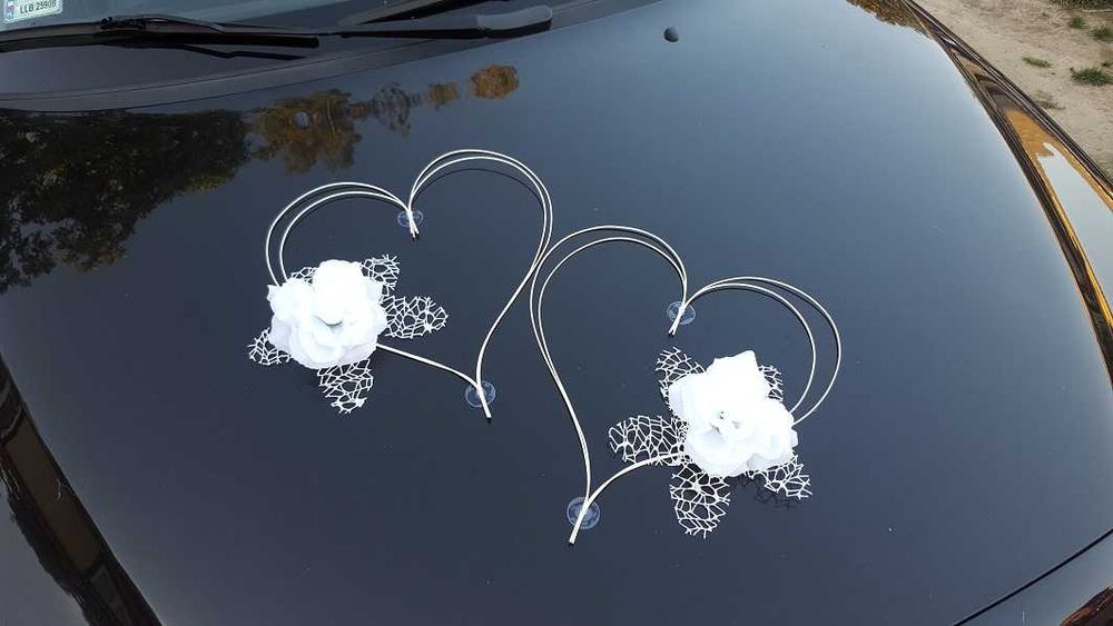 SERCA na Slub Dekoracja samochodu OZDOBY auta 2 szt.